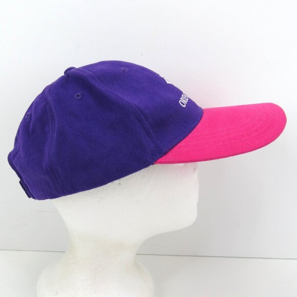 Oriental Crown Embroidered Logo Women's Purple & Pink Adj Strap Back Cap Hat - Picture 4 of 8